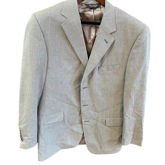 Jos. A. Bank Blazer Jacket Size 43L Signature Collection Wool Silk Gray Mitchell - Picture 1 of 13